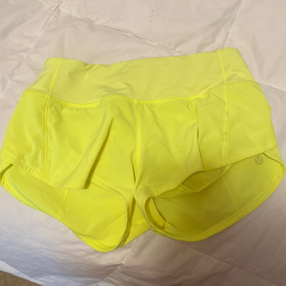 Lululemon Neon Green Speed up Shorts size 2